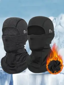 Unisex Winter Warm Face Mask Hoodie, Full-Face Windproof Fleece Ski Hat, Eyeglass Hole Motorcycle Cap, Outdoor Neck Warmer, Ski Balaclava
