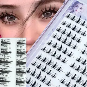 10 Rows Cluster Lashes Kit, Natural & Fluffy, DIY Lash Extension for Smokey Eye Look, No Glue, Beginner-Friendly, Perfect for Makeup, Eyelash Extensions Kit