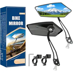 Mirror 1 Pair, [ Version]  Wide Angle Large Handlebar Rearview Mirror, Blast-Resistant 360?Adjustable  Rear View Mirror Accessories for Ebike Mountain Road