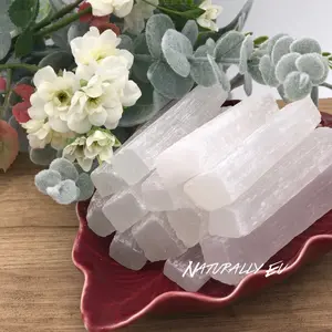 Naturally Eu Selenite Stick Wand Gemstone for Cleansing and Protection