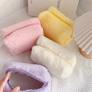Plush Faux Fur Makeup Storage Bag