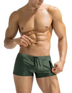Men's swimsuits, swimwear, swimming shorts, square leg board shorts, S-3XL