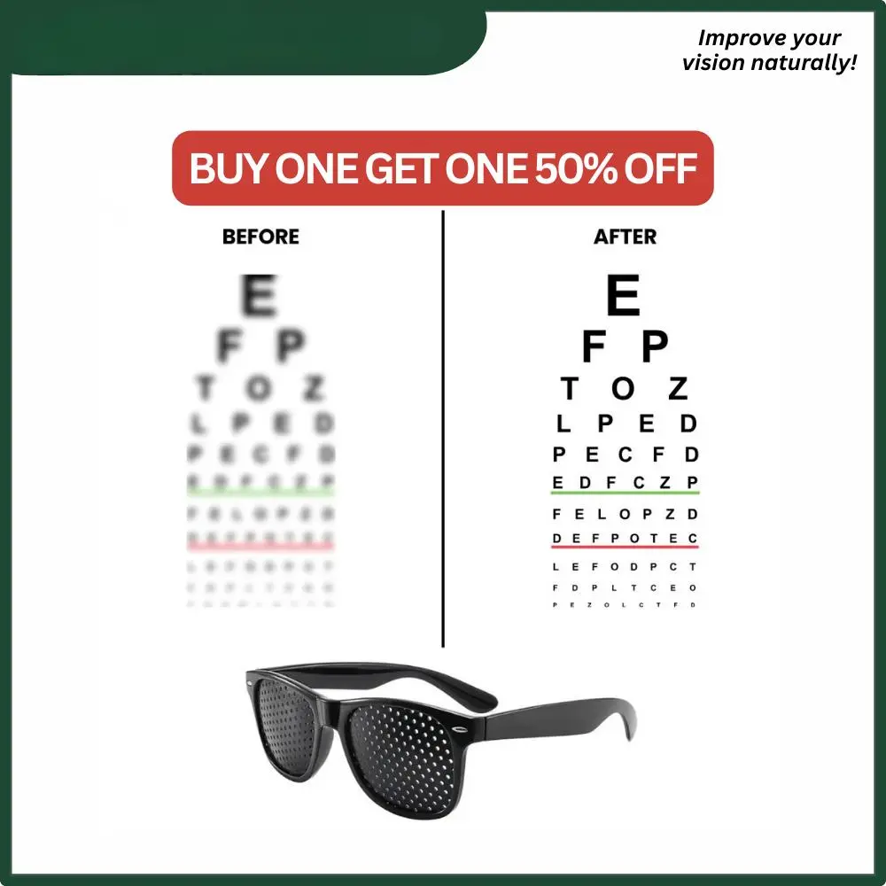 Pinhole Vision Correction Eyeglasses - Lightweight Eyewear Frames for Natural Focus Improvement, Clarity Enhancement