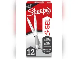 SHARPIE S-Gel, Gel Pens, Medium Point (0.7Mm), Black Ink Gel Pen, 12 Count