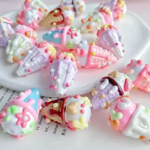 Heavy Oil Hand-Painted Ice Cream Beads and Knot Beads for Craft Projects and Jewelry Making