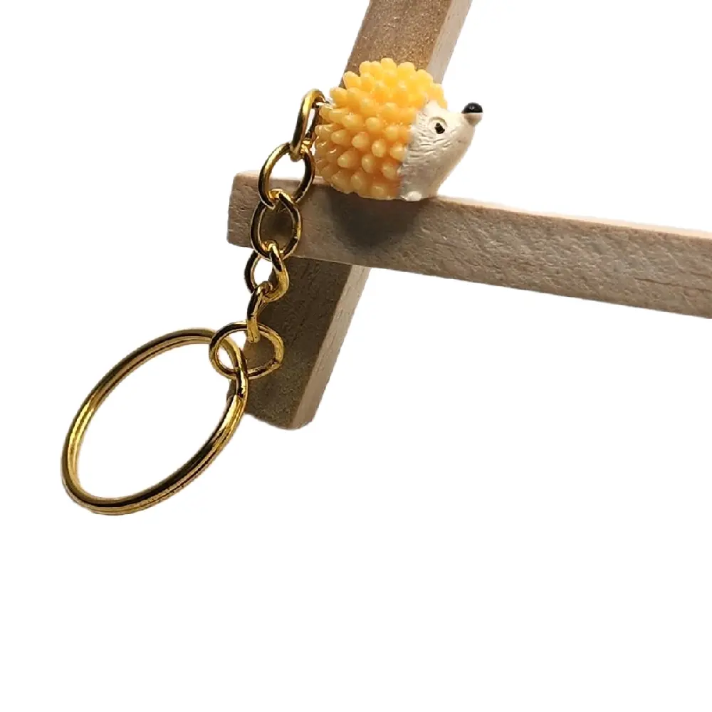 Cute Hedgehog Keychain for Animal Lovers - Durable, Lightweight Gold-Colored Keyring Accessory for Daily, Everyday Animals Enthusiasts