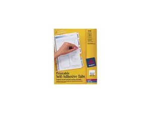 Avery 16280 Printable Repositionable Plastic Tabs, 1 1/4 Inch, White, 96/Pack