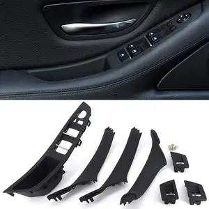 Black Window Switch Armrest Panel, Inner Door Pull Handle Trim Cover Kits for 2010-2016 BMW 5 Series 520 523 525 528 530 535