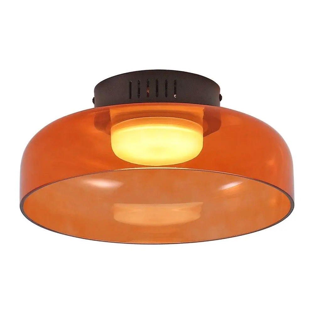Kalmar 12" Modern Minimalist Iron-Glass Dimmable 12W Integrated LED Flush Mount Ceiling Light, Indoor Atmosphere Lighting Fixture, Glass-and-Metal Design for Home Office, Bedroom