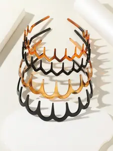 Wave Teeth Headbands Set, Wide Leopard Print Non-Slip Hair Accessories for Women and Men, Skincare Hair Bands, Zigzag Headband