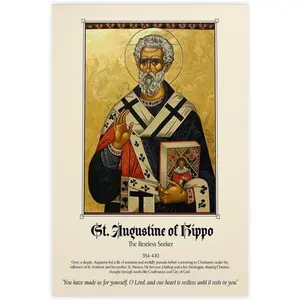 ZCXH St. Augustine of Hippo Art_ Catholic Saint Religious Poster Canvas Poster Bedroom Decor Office Room Gift 24x36inch(60x90cm)