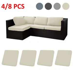 4pcs/8pcs Leaf Pattern Elastic Sofa Cushion Covers Set, Elastic Sofa Slipcover, Dustproof Sofa Slipcover, Multi-Color, Durable Non-Slip, Pet-Friendly, Living Room Use