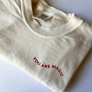 Custom Embroidered T-Shirt | Personalized Comfort Colors Shirt | Wavy Text Embroidery