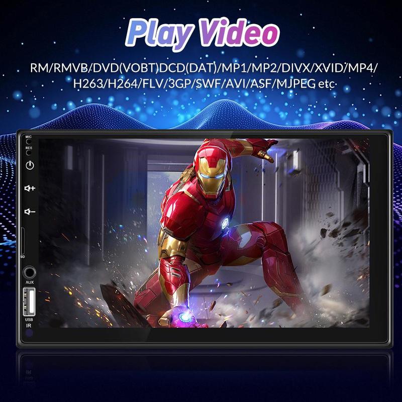 7-inch Touchscreen Dual Din Car Audio with Rear Camera, Carplay, MP5 Player, Car Audio Receiver Perfect Christmas & New Year Gift