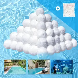 3.53 Lbs Reusable Eco-Friendly Pool Filter Balls for Sand Filter, Equals 110 lbs Pool Filter Sand with Wash Bag, for Swimming Pools Aquarium Tank & Filter Pumps