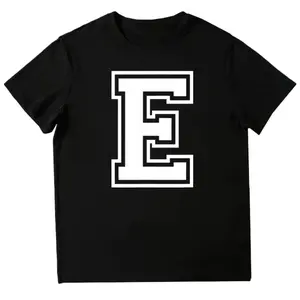 Stylish Letter E Initial T-Shirt - Varsity Alphabet Print