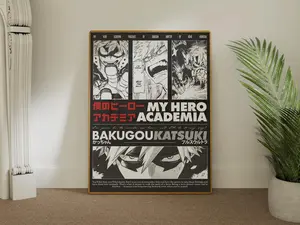Bakugou My Hero Academia Poster: Anime Manga Wall Art (Unframed-Print Only)