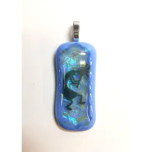 Kokopelli Man Fused Dichroic Glass Pendant