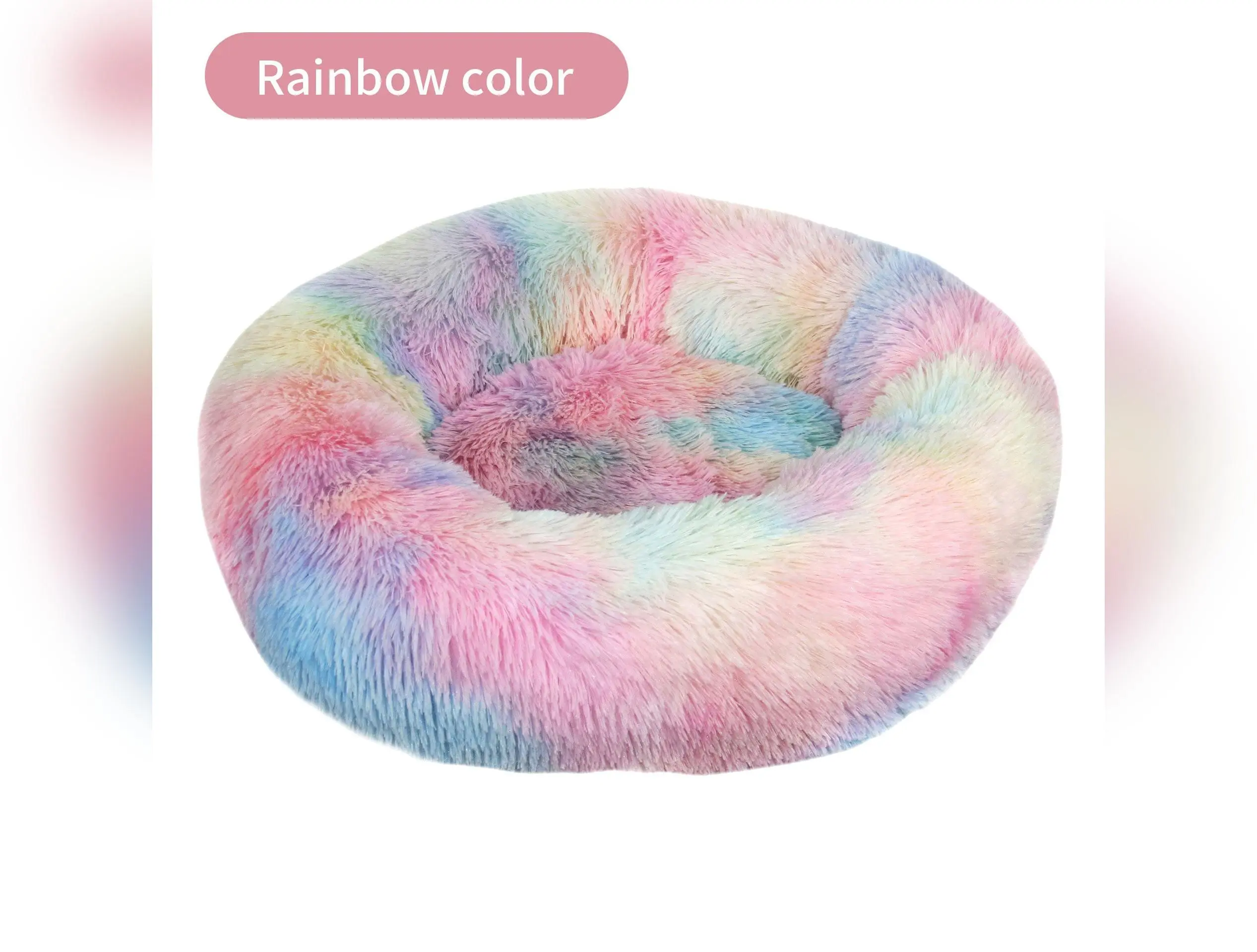 Tie-Dye Plush Dog Bed