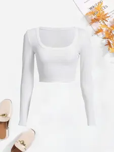 Women's Long Sleeve Underwear Top, Casual Home Wear Shirt, Comfortable Daily Use Clothing, Perfect for Everyday