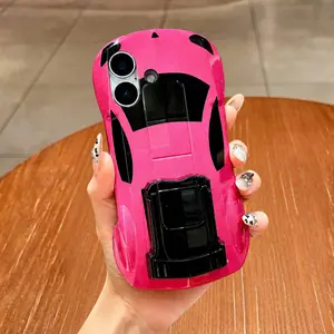 3D Race Sport Car Design For iPhone 17 Pro Max /17 Air 16 Pro 15 14 13 Plus,Cool Phone Case Cartoon Sports Car Supercar   Shape TPU Soft Bumper Case