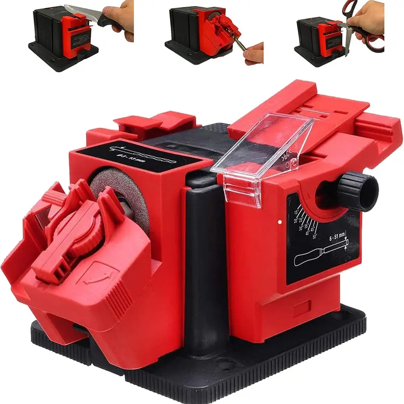 Universal Sharpening Station, Multifunctional Sharpener Professional Knife & Chisel & HSS Drill Electric Multitask Sharpening Machine Plastic Kitchen Steel Blade Stainless Home Cutting
