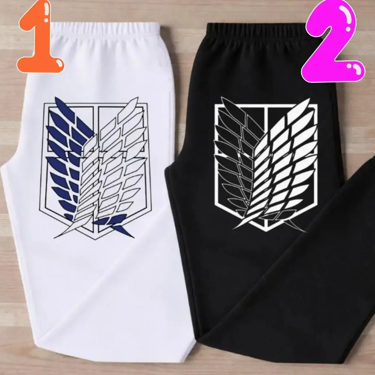 Anime Wings Sweatpants – Japanese Manga Inspired Graphic Pants, Streetwear Unisex Casual Pants 40D