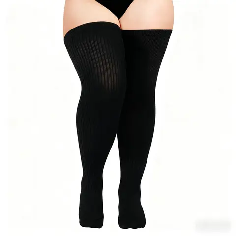 Oversized Thigh High Socks for Curvy Legs - Stretchy, No Slip & Perfect for Thick Thighs! Thighhighs