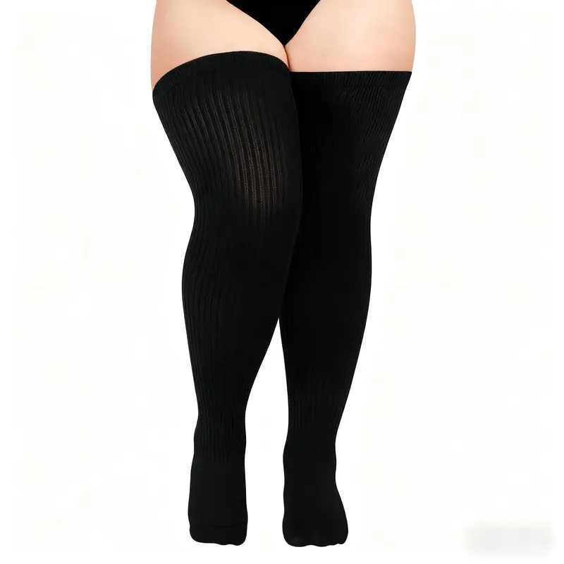 Oversized Thigh High Socks for Curvy Legs - Stretchy, No Slip & Perfect for Thick Thighs! Thighhighs