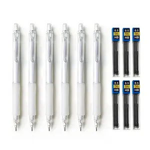 12pcs Automatic Pencils, 0.5mm Simple Design, Comfortable Grip, Ideal for Writing and Drawing, Perfect Gift for Students