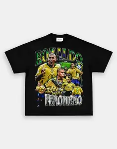 Ronaldo R9 Tee, Graphic Sport T-shirt, Vintage Soccer Player Shirt ,Playoffs,Y2k , Soccer Apparel , Gift For Soccer Fans, Gift For him