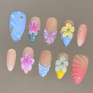 NailVesta SEASHELL SORBET – 100% Handcrafted 3D Press-On Nails | Reusable, Long-Lasting, Salon-Quality black lace nail art nail art