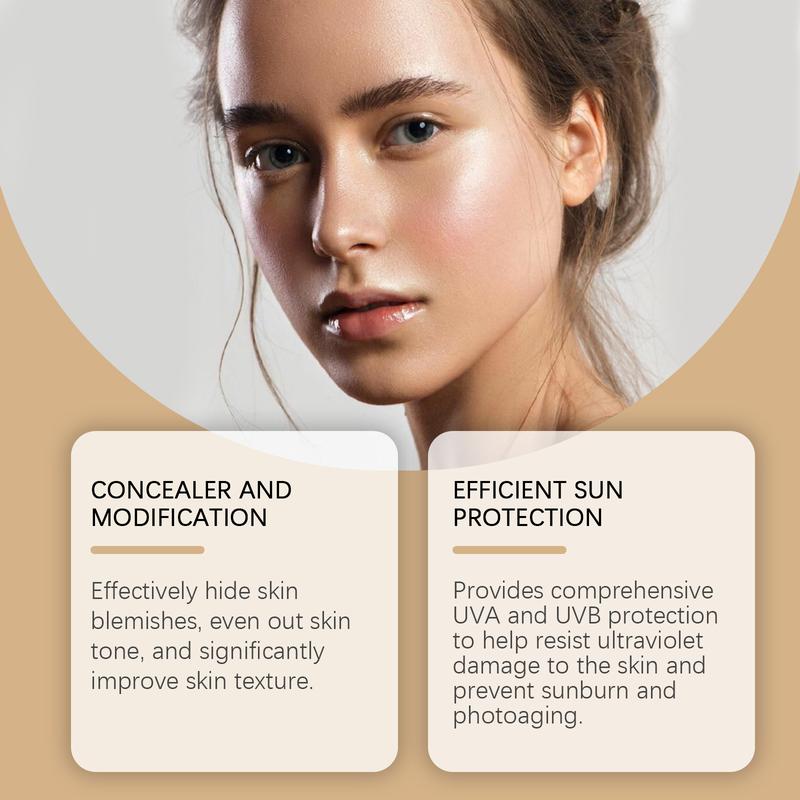 2PCS Eelhope Gold Snail Protective Bb Cream, Moisturizing Concealer Skin Tone Natural Color Waterproof, Sweat Resistant And Makeup Free12