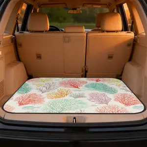 1pc, Colorful Coral Reef Scene motif Car Trunk Cargo Mat, universal boot liner for SUV, hatchback, sedan or van, practical for fishing gear, camping kits, and decorative accessory for car interiors | Vehicle Cargo Floor Cover