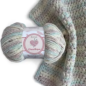 Medium Worsted Weight Chenille Yarn, 4 Skeins, 856 yds/400g - KnitPal Chenille Velvet Yarn for Knitting and Crocheting, Perfect for Amigurumi and Baby Projects