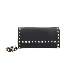 Pre-owned Valentino Leather Shoulder Bags Hobo Mettal Studded JM SK074