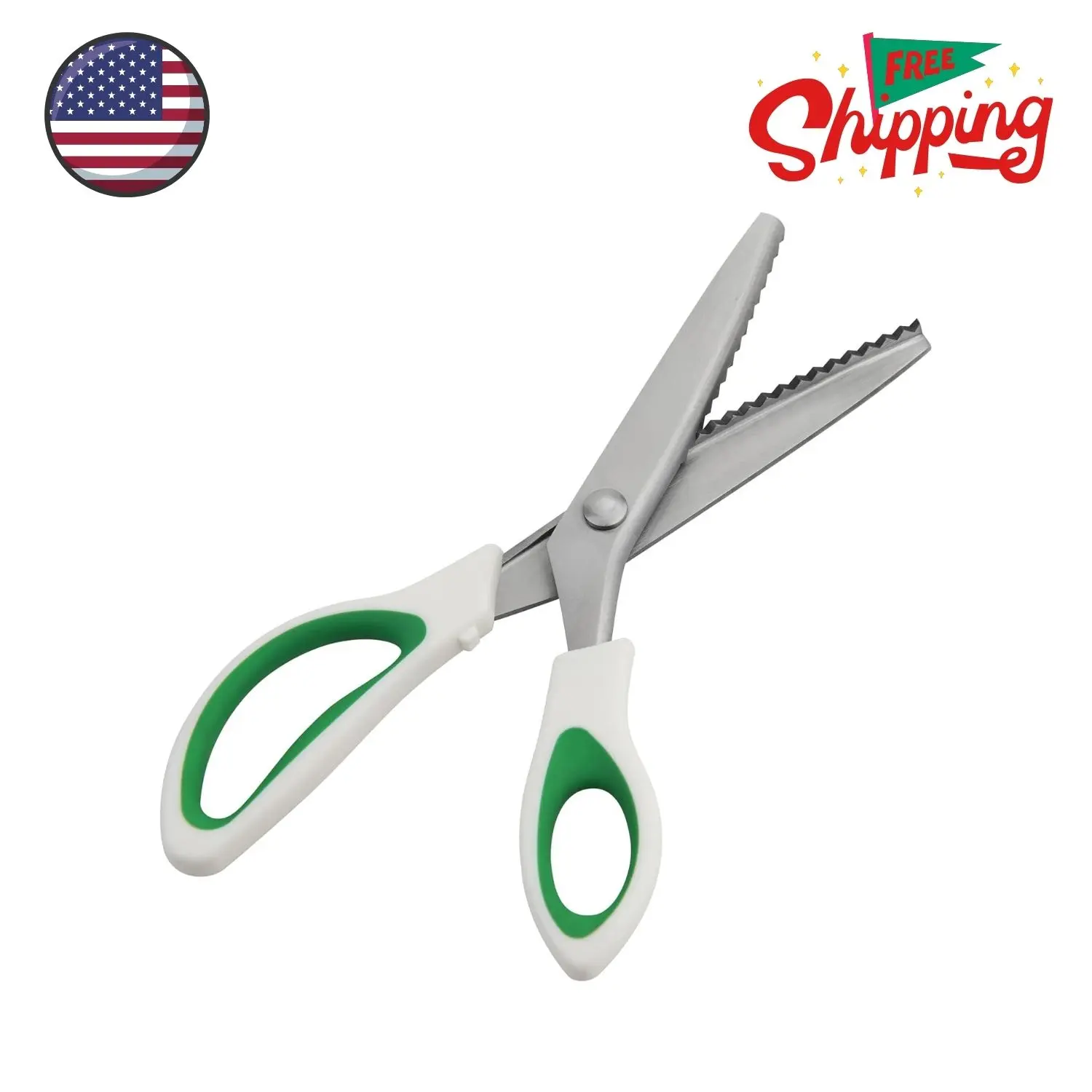 Pinking Shears, 9" Zig Zag Craft Scissors Decorative Edge