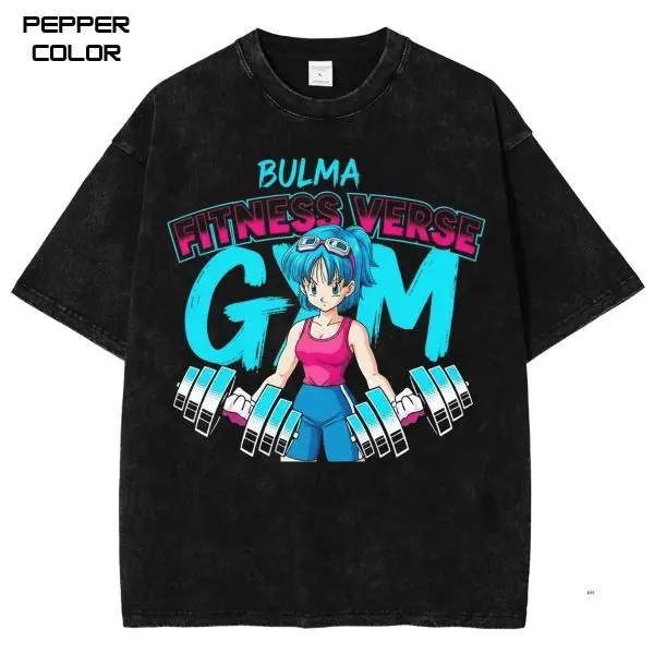 BULMA GYM Graphic T-shirt, DBZ Anime Shirt, Vintage Anime  Tee, Anime Manga Streetwear, Crewneck Short Sleeve T-Shirt, Trending, All Size, Gift for Anime Lovers