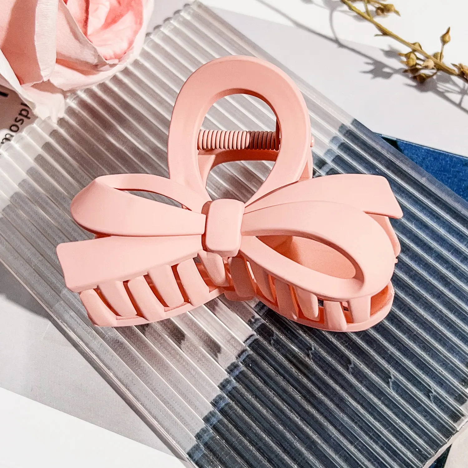 8cm Bow   Matte Korean Pink