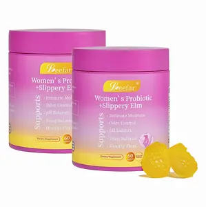 2 Piece LEEFAR Her Probiotics Gummies DB - All in One Solution with Slippery Elm and Prebiotics & Lactobacillus Probiotic Blend for Women's pH Balance and Dryness Hawaiian Pineapple Gummies Dietary Supplement