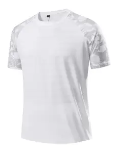 Men's Regular Fit Plain Round Neck Short Sleeve Tee, Casual Breathable Quick Drying Sport Activewear T-shirt for Summer, Men's Top for Running, Gym, Travel