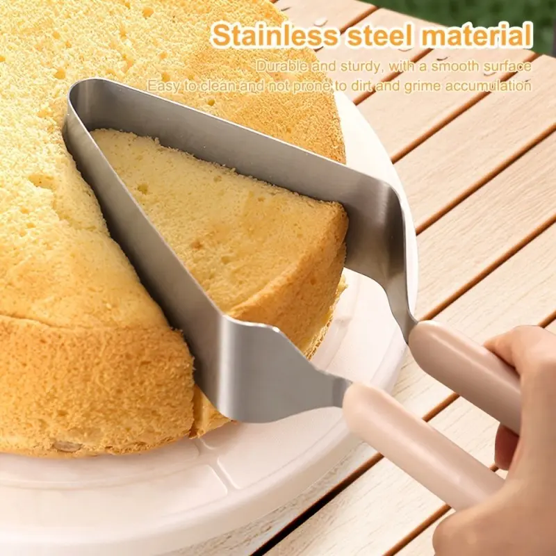 Cake Server Cutter Tool, Stainless Steel Cake Slicer with Dual Handle Design, Pie Server Spatula for Birthday Cake, Cheesecake, Dessert and Pastry, Easy Serving Kitchen Gadget for Baking Lovers, Party Supplies