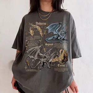 Fourth Wing Dragon Comfort Colors Shirt, Tairn & Andarna TShirt, Basgiath War College Tee, Dragon Rider Shirt, Bookish Gift for Readers