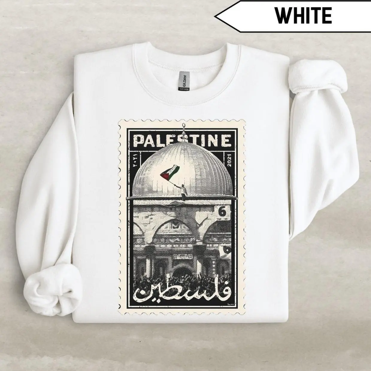 Palestine Vintage Shirt, Palestine Stamp Sweater, Free Palestine Indipendence Crewneck T-shirt, Sweatshirt Unisex Cotton Regular Size S-3XL Hoodie Tops