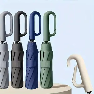 Portable Automatic Umbrella, 1 Count Compact Folding Umbrella with Buckle, Durable Umbrella for Men & Women Outdoor Activities