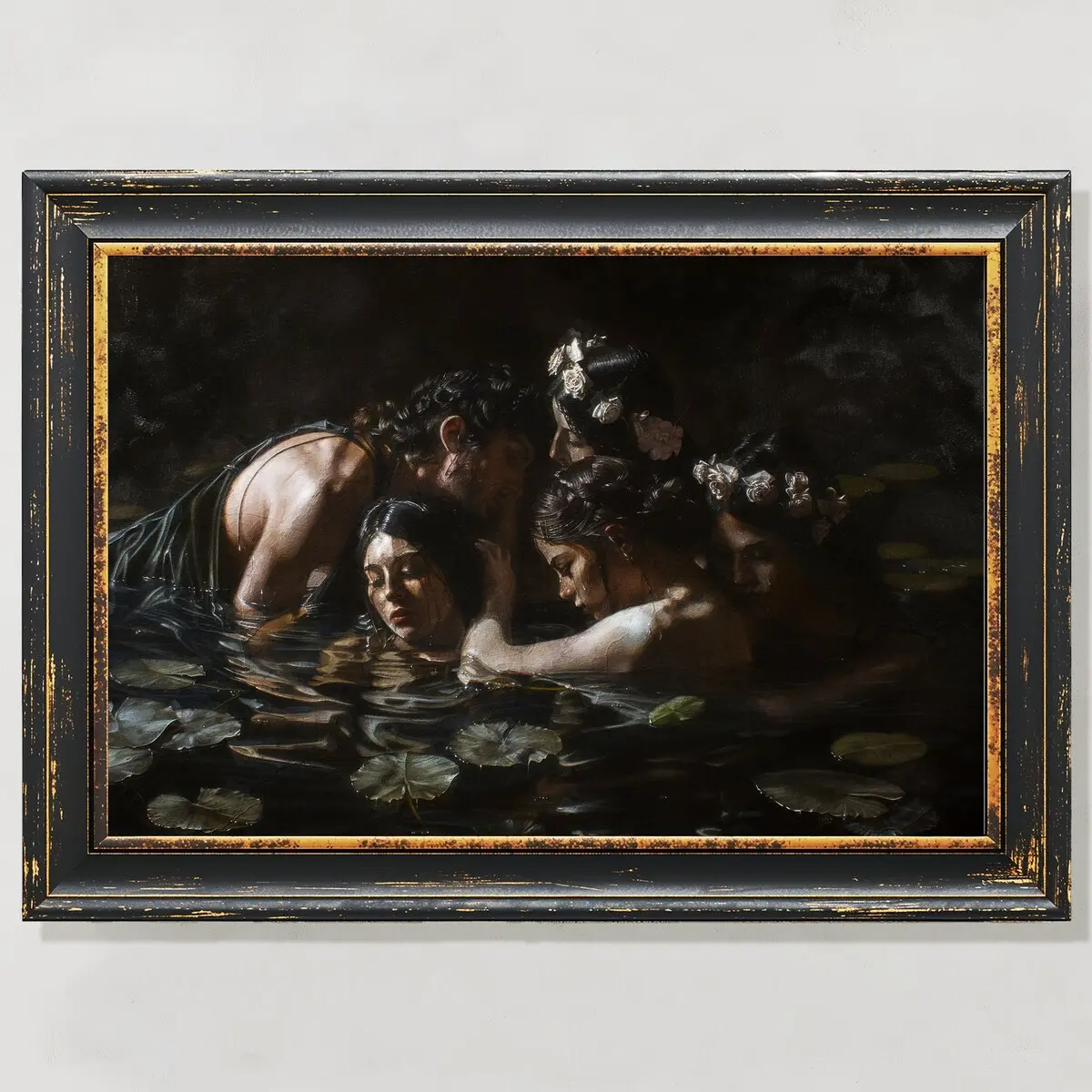 Unframed, Room Decor, Dark Renaissance, Queer Art, , Dark Academia Print, Hylas And the Nymphs, Printable Art, Gothic Decor