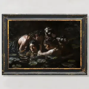 Unframed, Room Decor, Dark Renaissance, Queer Art, , Dark Academia Print, Hylas And the Nymphs, Printable Art, Gothic Decor