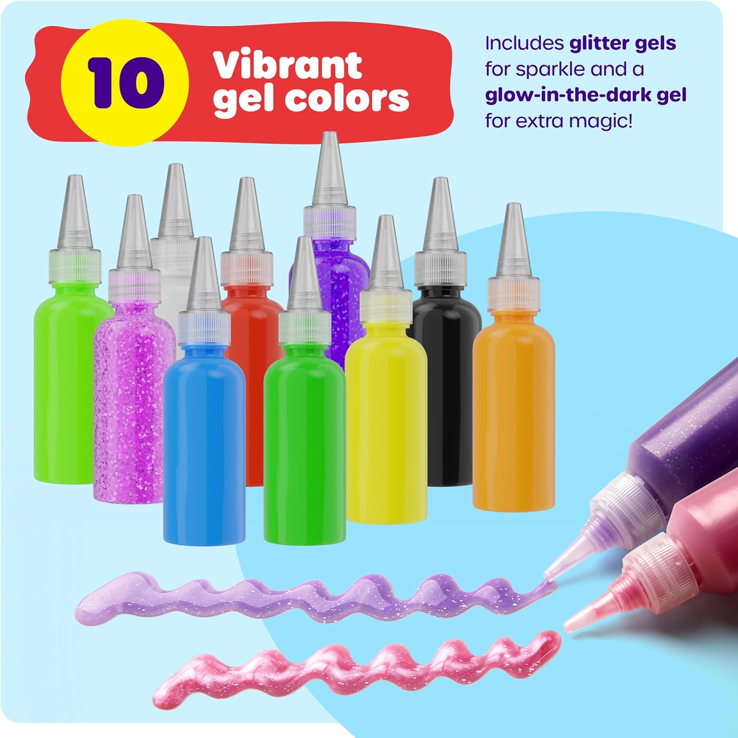 Magic Water Elf Toy Kit for Kids with 20 Gels and 10 Molds, Aqua Fairy,Fun DIY Craft Kit, Squishy Maker, Magic Water Art Kit Favors, Kids Christmas Gifts Crafts Ages 4-8