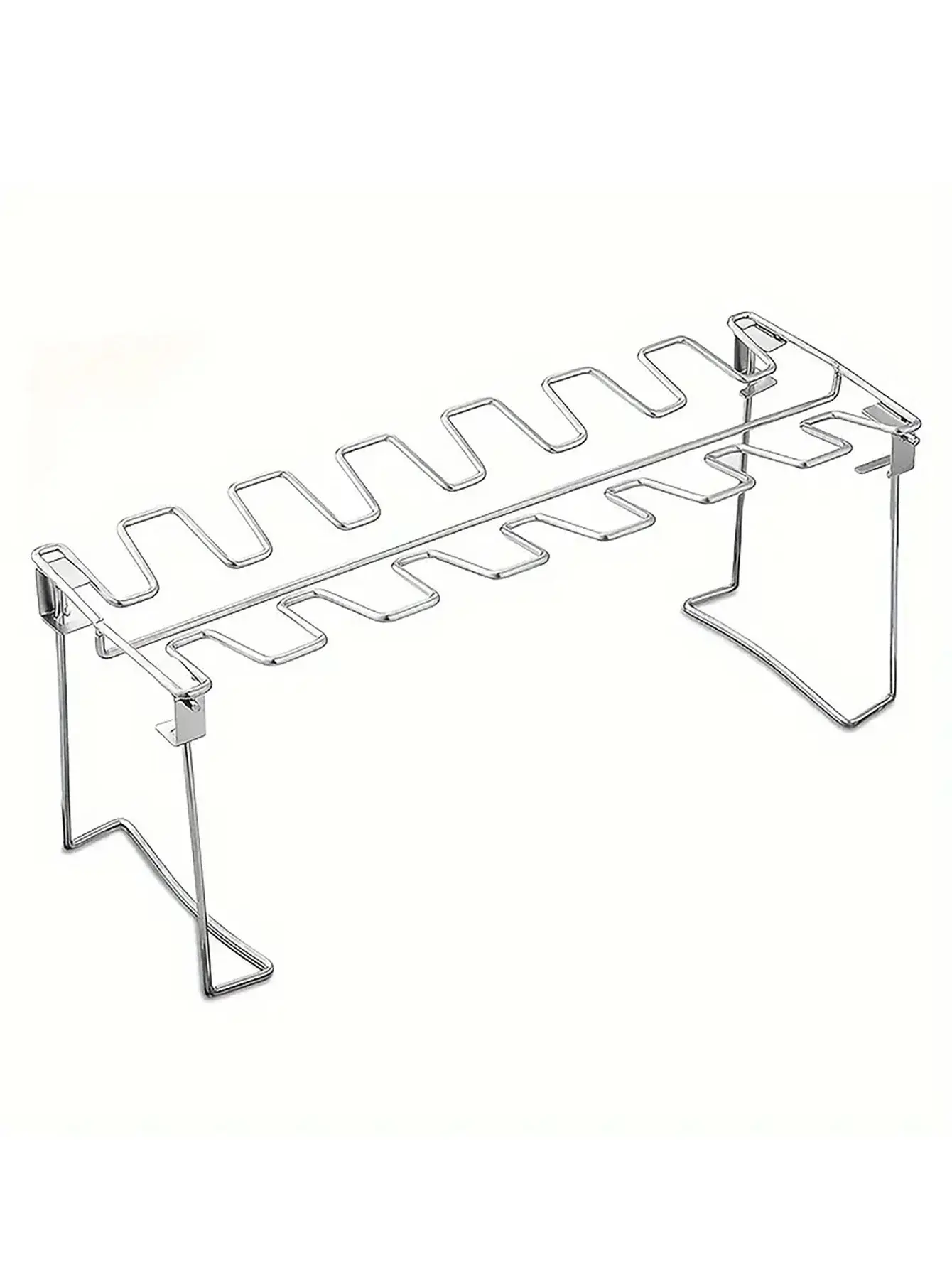 Chicken Leg Rack for Grill with Drip Tray- 14 Slots Chicken Wing Rack- Premium Stainless Steel Chicken Drumstick Rack for Smoker NONE