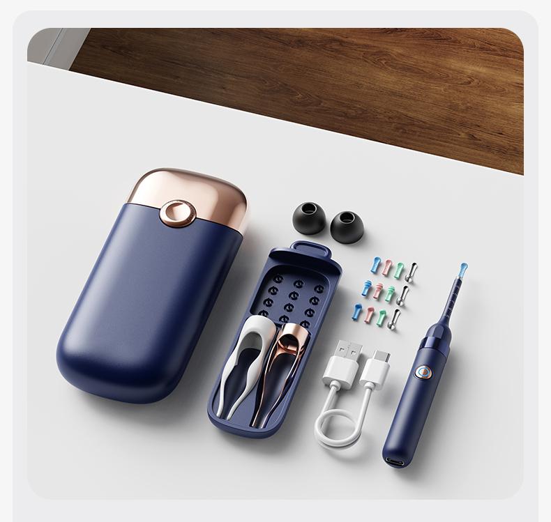 [TiktokShopSpringGlowUp] Smart Visual Ear Wax Removal Tool with 12 Replaceable Tips, HD Ear Camera Cleaning Kit, Professional Portable Ear Cleaner for Kids & Adults, Compatible with iOS & Android